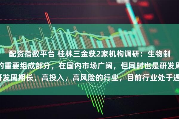 配资指数平台 桂林三金获2家机构调研：生物制药为公司一体两翼战略的重要组成部分，在国内市场广阔，但同时也是研发周期长，高投入，高风险的行业，目前行业处于遇冷时期（附调研问答）